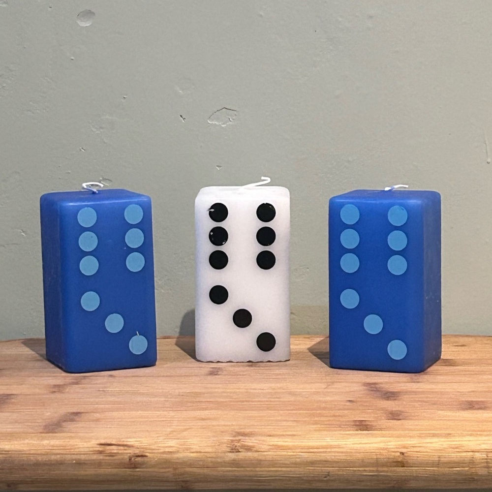 3 Handcrafted Domino Shaped Candles Made By Studio Copenhagen 100% Vegan Wax